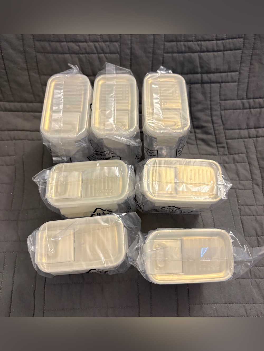 Lock N Lock Set Of 7 Spice Containers White Opal Lids 3 Large 4 Small New